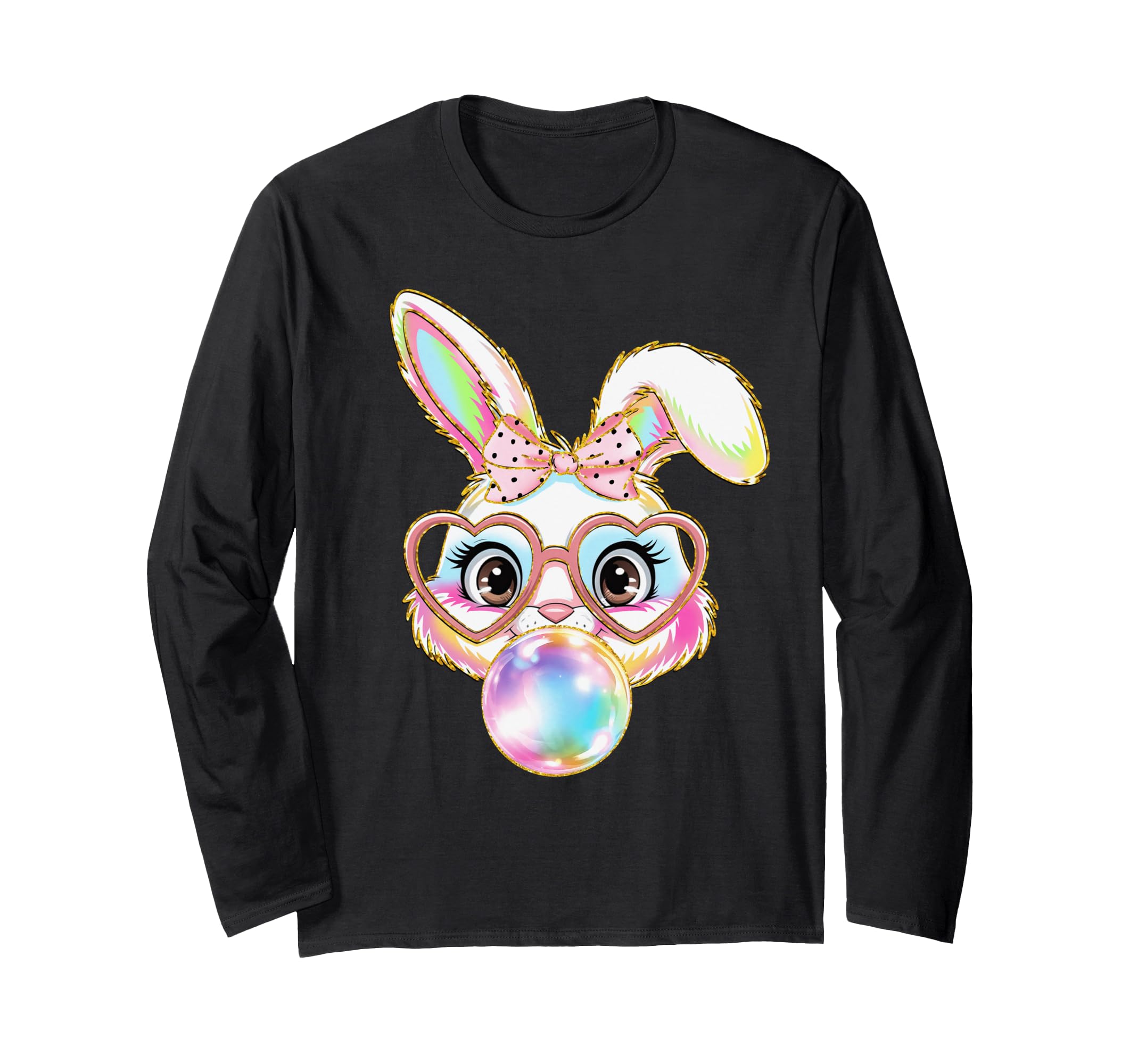かわいいイースターバニーコケットボウママキッズティーンズイースター女の子 長袖Tシャツ
