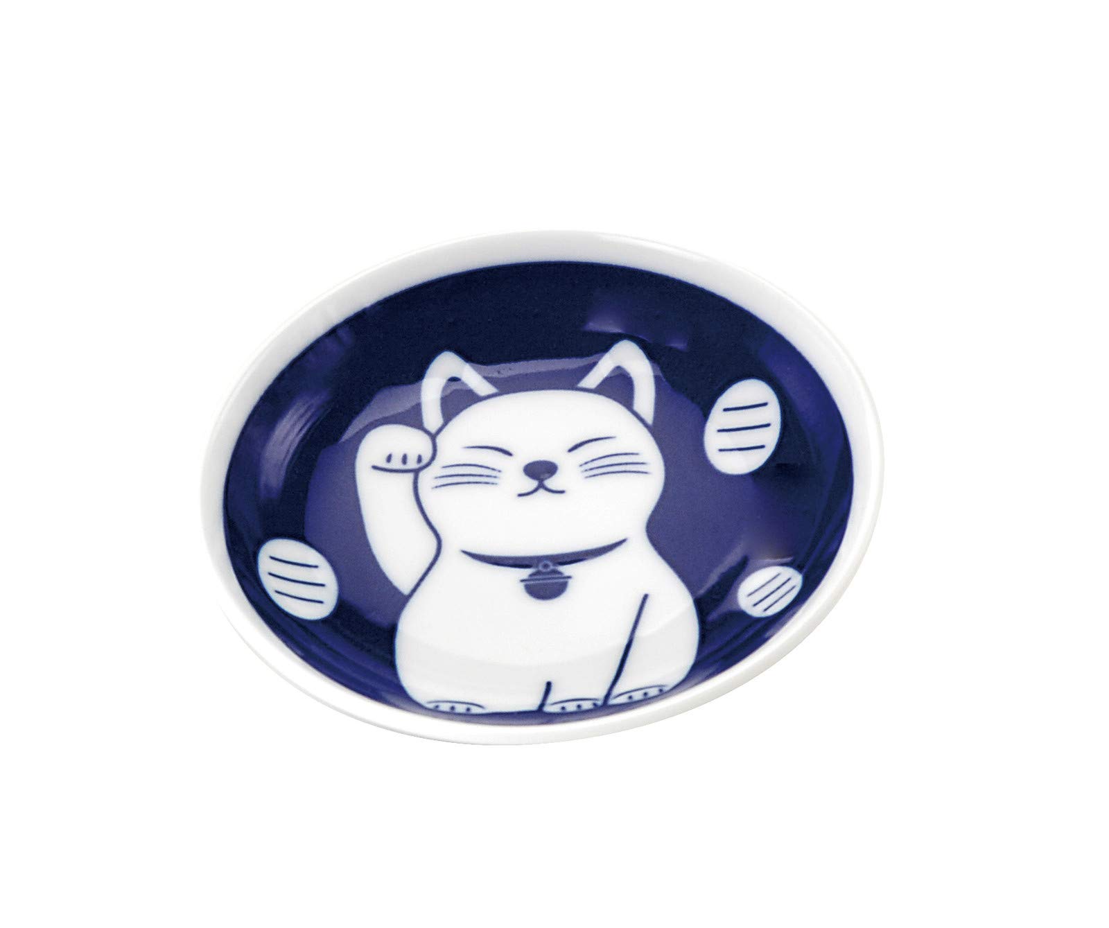 縁起倶楽部藍染小皿招き猫1PEN-...