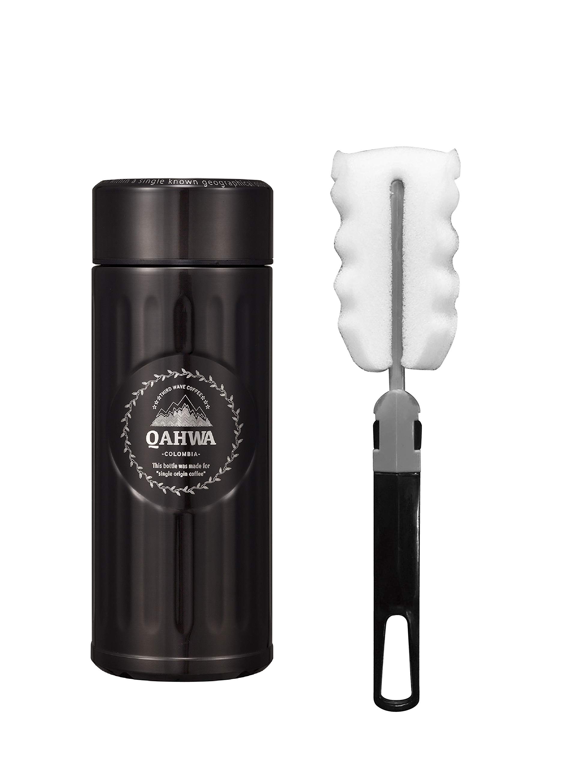 シービージャパン 水筒 ブラウン 420ml 直飲み カフア コーヒー ボトル ブラシ付き QAHWA