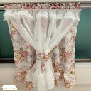2枚入り花柄のれん カフェカーテン 突っ張り棒を通す形でどこにかけでも便利 目隠しや区切り、階段、窓、小窓などバッチリ 生活雑貨 暖簾 可愛い 安い おしゃれ小...