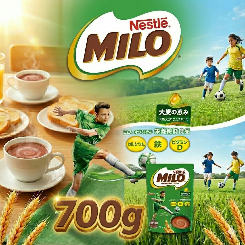 【大容量】ネスレ ミロ オリジナル 700g 鉄分 カルシウム ビタミンB群 鉄分不足 ココア Nestle(ネスレ) MILO ネスレミロ ミロオリジナル 楽天 鉄分 牛乳に溶かす ココア味 粉末 麦芽飲料 子供鉄分補給 大人 子ども 鉄分補給 ドリンク 飲み物 まとめ買い