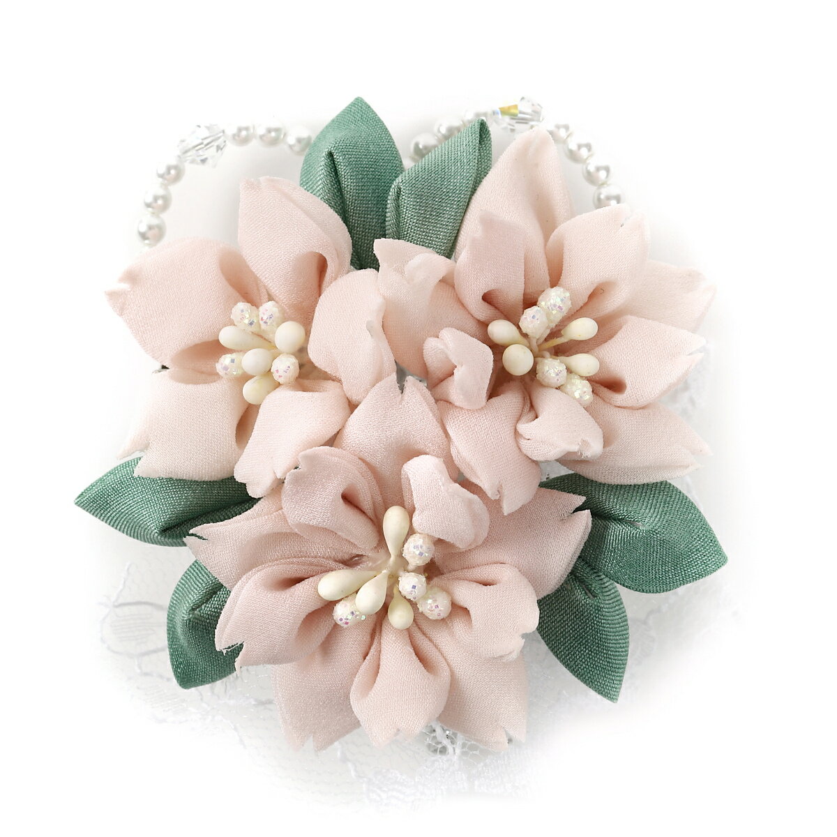 つまみ細工 髪飾り 結婚式 ギフト 袴 七五三 成人式 バッグ コサージュ 入学式 卒業式 母の日 誕生日 プレゼント ハンドメイド 015【丁寧な作り・安心・長持ちの日本製】