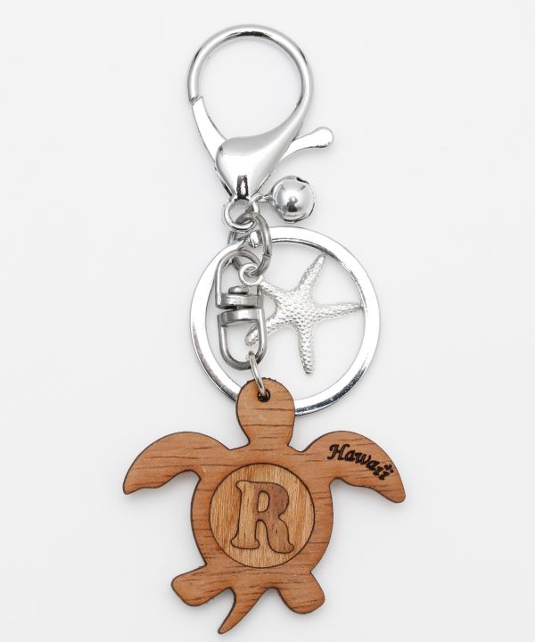 樂天商城 - コアウッドイニシャルキーホルダー Kahiko カヒコ ハワイアン ハワイアン雑貨 ホヌ ウミガメ 木製 キーチェーン キーホルダー アルファベット イニシャル ギフト プレゼント