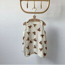 【8/10限定 20%OFFクーポン(2点以上購入)】ベビー クマ柄 ガーゼスリーパー 赤ちゃん 寝袋 ベスト 寝具 冷房対策 くま 綿 オールシーズン ベビースリーパー コットン 新生児 出産祝い プレゼント 夏 可愛い 北欧 韓国 ベビー服