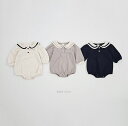 BEBE NINE 25AW ベビー セーラーロンパース 長袖 男の子 女の子 新生児 赤ちゃん ベビー服 春 秋冬 セーラー 襟 ベビーロンパース 綿 長袖ロンパース 子供服 無地 お部屋着 出産祝い ギフト シンプル おしゃれ コットン プレゼント