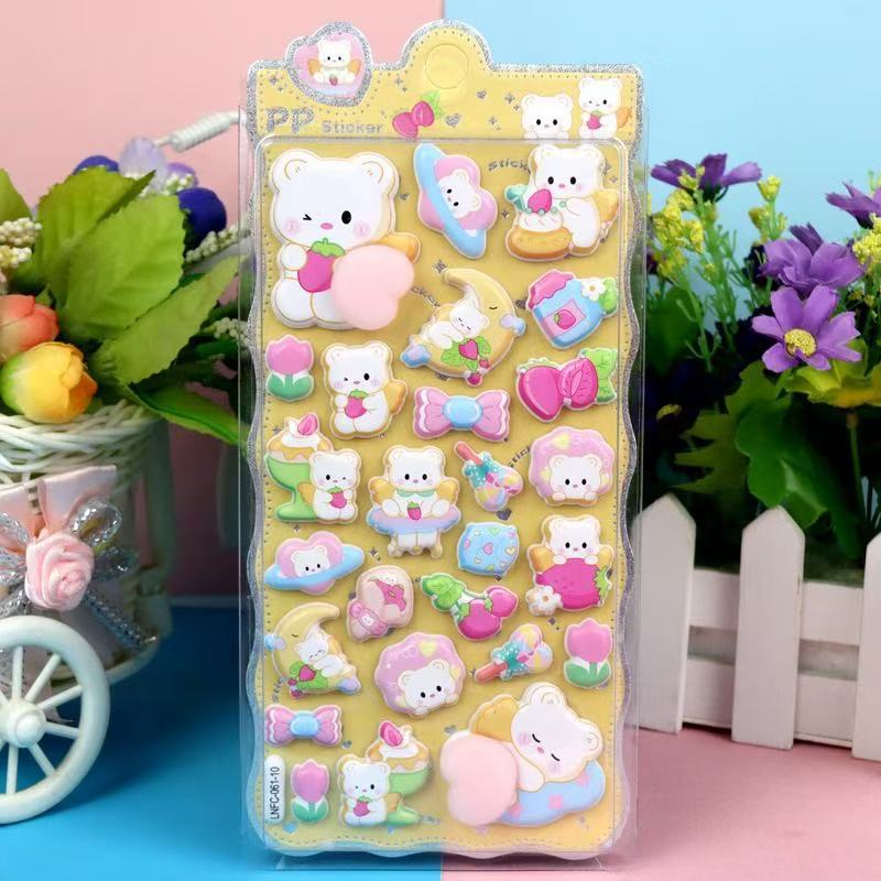 【8/24 20時〜4時間限定 全品10％OFFクーポン】 3Dシール 立体シール ぷくぷくシール ドロップ シール おはじきシール ぷっくりステッカー 交換 シール帳 ボンボン つやつや立体シール シール手帳 手帳 ノート スマホケース 水筒 装飾用 クリスマス プレゼント ランダム liam-10000440 Liam サンプル画像3