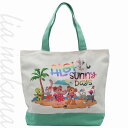 ディズニー　マザーズバッグ 【N 新品/未使用品】Aulani A Disney Resort&Spa Hawaii アウラニ ハワイ ディズニー ダッフィー＆フレンズ バッグ トートバッグ マザーズバッグ ホワイト エメラルドグリーン マルチカラー キャンバス シルバー金具 ディズニーグッズ ハワイ限定品【リアマカナ】