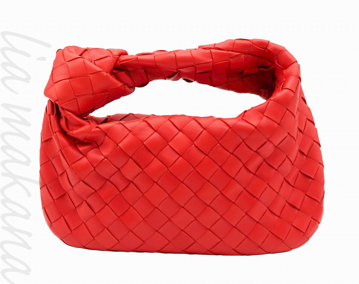 【楽天スーパーSALE 15%OFF】【中古】BOTTEGA VENETA ボッテガ ヴェネタ イントレチャート ミニ ジョディ バッグ ミニバッグ ハンドバッグ トップハンドルバッグ ラムスキン レザー レッド シルバー金具【リアマカナ】