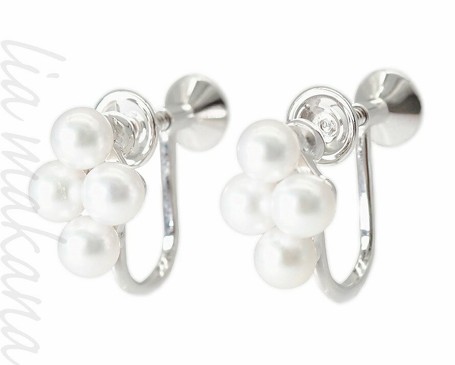 【中古】MIKIMOTO ミキモト パール イヤリング 真珠 3.8mm SILVER シルバー【リアマカナ】のサムネイル