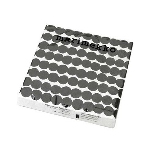 マリメッコ ペーパーナプキン 589307 ラシイマット ブラック 33×33cm 20枚入り MARIMEKKO