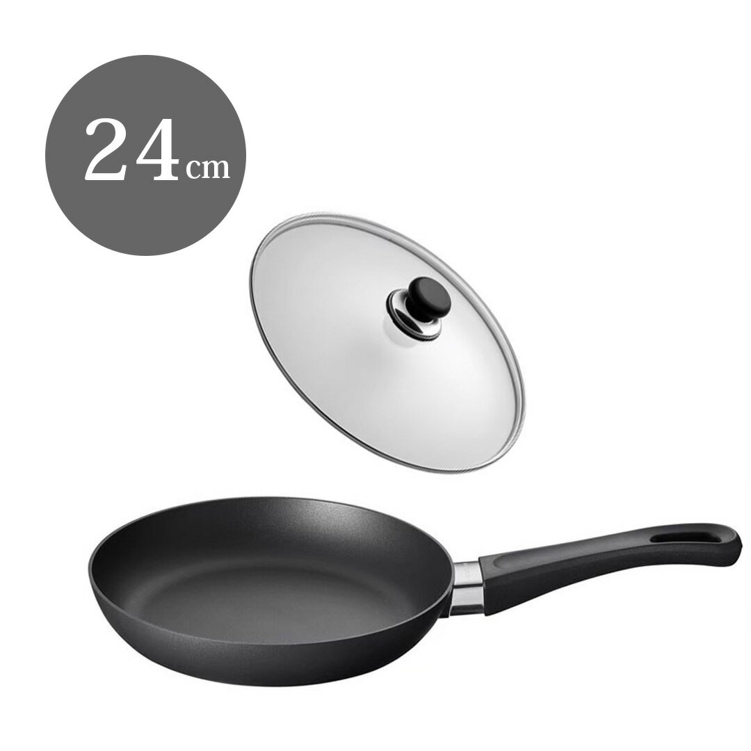 IH非对应 - スキャンパン　フライパン　24001200　クラシック　24cm　ガラス蓋付き　22600541　SCANPAN