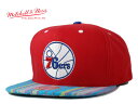 ミッチェル&ネス スナップバックキャップ 帽子 メンズ レディース MITCHELL&NESS NBA フィラデルフィア セブンティシクサーズ フリーサ..