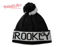 ミッチェル&ネス ニット帽 ビーニーキャップ 帽子 メンズ レディース MITCHELL&NESS NBA ブルックリン ネッツ ワンサイズ [ bk ptn ...