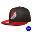【子供用】 ニューエラ スナップバックキャップ 帽子 NEW ERA 9fifty キッズ NBA ポートランド トレイルブレイザーズ フリーサイズ [ bk ]