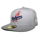 ニューエラ ベースボールキャップ 帽子 NEW ERA 59fifty メンズ レディース MLB ロサンゼルス ドジャース 6 3/4-8 1/4 [ gy ...