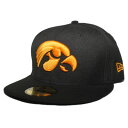 ニューエラ ベースボールキャップ 帽子 NEW ERA 59fifty メンズ レディース NCAA アイオワ ホークアイズ 6 3/4-8 1/4 [ bk ...