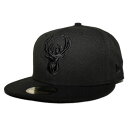 ニューエラ ベースボールキャップ 帽子 NEW ERA 59fifty メンズ レディース NBA ミルウォーキー バックス 6 3/4-8 1/4 [ bk ...