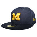 ニューエラ ベースボールキャップ 帽子 NEW ERA 59fifty メンズ レディース NCAA ミシガン ウォルバリンズ 6 3/4-8 1/4 [ nv ]
