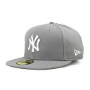 ニューエラ ベースボールキャップ 帽子 NEW ERA 59fifty メンズ レディース MLB ニューヨーク ヤンキース 6 3/4-8 1/4 [ gy ...