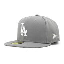 ニューエラ ベースボールキャップ 帽子 NEW ERA 59fifty メンズ レディース MLB ロサンゼルス ドジャース 6 3/4-8 1/4 [ gy ...