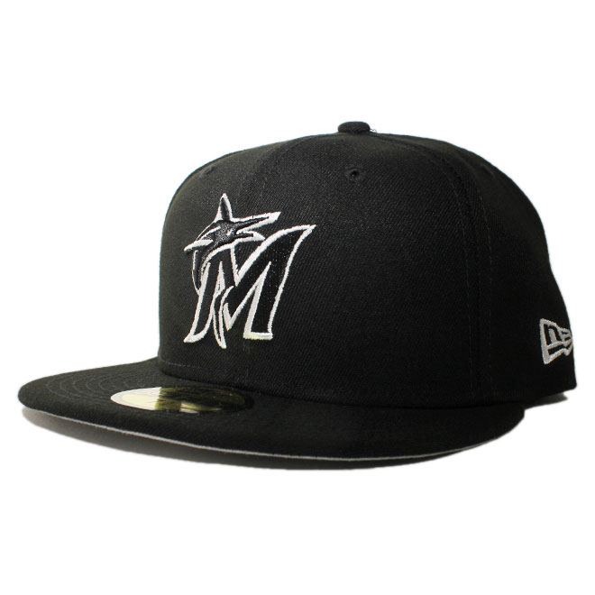 ニューエラ ベースボールキャップ 帽子 NEW ERA 59fifty メンズ レディース MLB マイアミ マーリンズ 6 3/4-8 1/4 [ bk ]