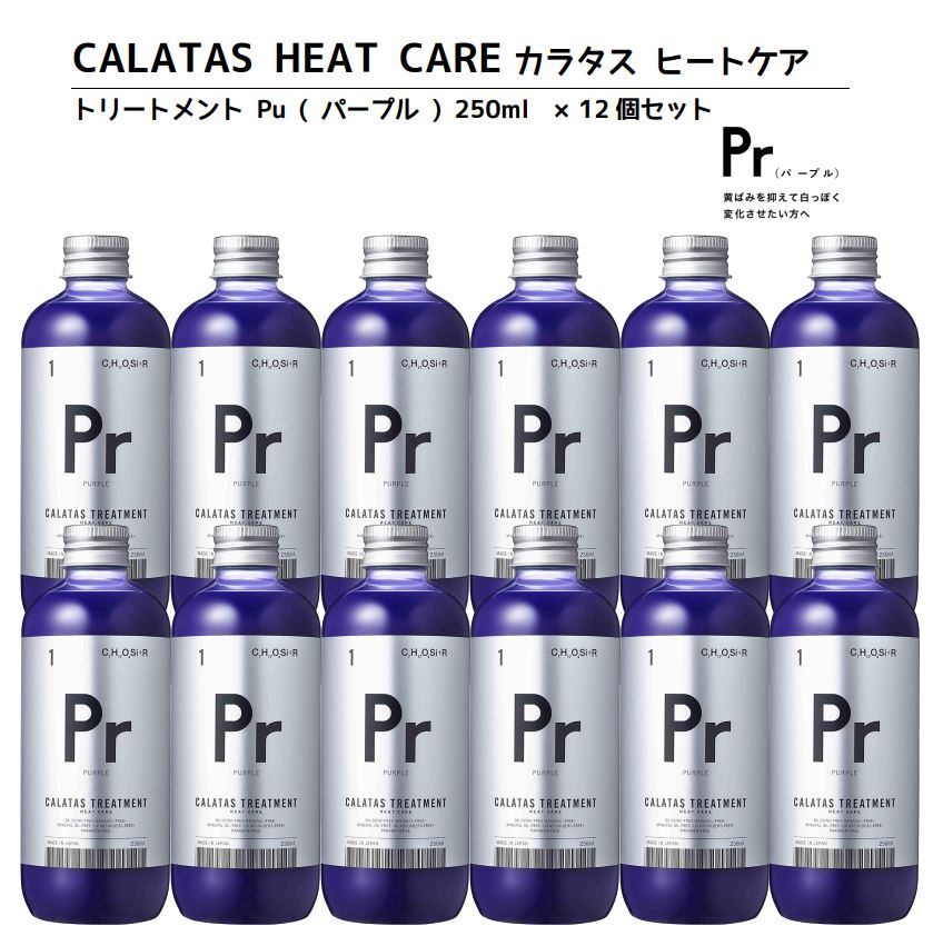 大安売り・お買い得ヘアカラーリングの色味を長持ち アフターケアトリートメントCALATAS カラタス トリートメント ヒートケア Pr パープル (紫) 250ml 12個セット