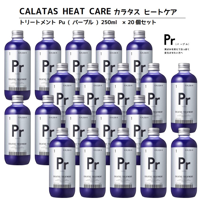 大安売り・お買い得ヘアカラーリングの色味を長持ち アフターケアトリートメントCALATAS カラタス トリートメント ヒートケア Pr パープル (紫) 250ml 20個セット