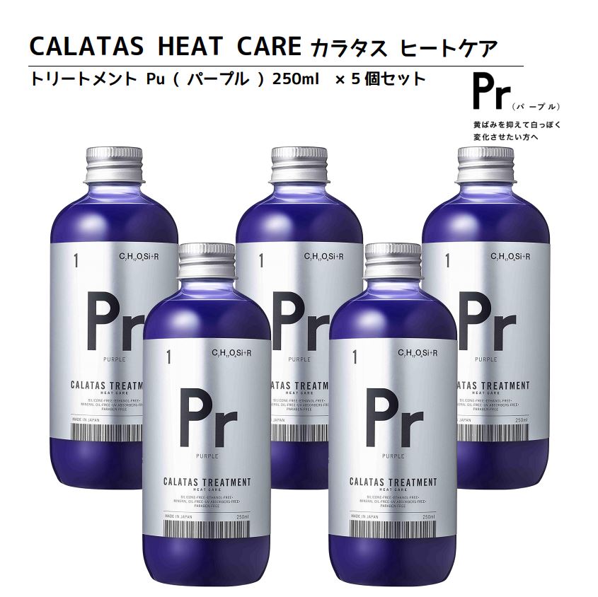 大安売り・お買い得ヘアカラーリングの色味を長持ち アフターケアトリートメントCALATAS カラタス トリートメント ヒートケア Pr パープル (紫) 250ml 5個セット