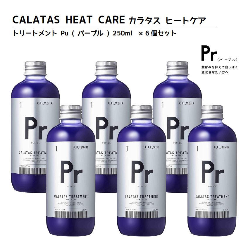 大安売り・お買い得ヘアカラーリングの色味を長持ち アフターケアトリートメントCALATAS カラタス トリートメント ヒートケア Pr パープル (紫) 250ml 6個セット