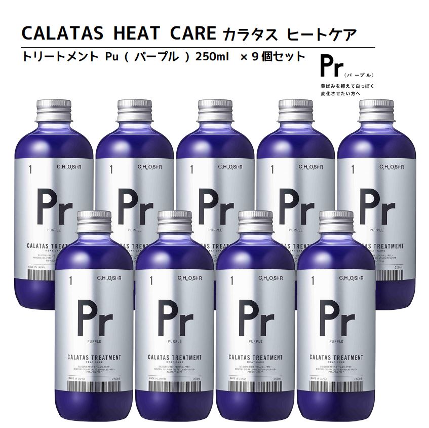 大安売り・お買い得ヘアカラーリングの色味を長持ち アフターケアトリートメントCALATAS カラタス トリートメント ヒートケア Pr パープル (紫) 250ml 9個セット