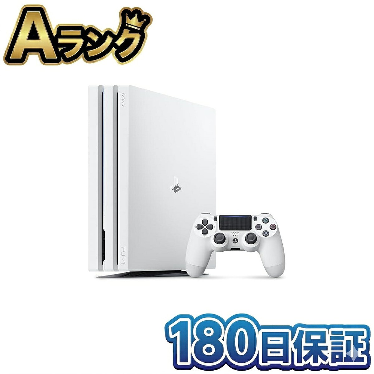 「整備済み品」って何？ プロが検品・清掃・動作確認した、“安心の中古”です。 新品同様の機能が、最大50%オフ。 ✓専門スタッフが1台ずつ整備 ✓厳格な検品動作確認済み ✓180日間の長期保証つき PlayStation 4 Pro グレイシャー・ホワイト (1TB) CUH-7100BB02 ｜ 高品質な整備済み品 ■ 商品の特徴 4K HDRがもたらす圧倒的な映像美 PlayStation 4 Proは、4K解像度に対応したハイエンドモデルです。HDR（ハイダイナミックレンジ）技術により、光のコントラストや色彩がより豊かに表現され、まるでその場にいるかのような没入感あふれるゲーム体験を提供します。 1TBの大容量HDDでたっぷり保存 1TB（1000GB）の大容量ストレージを標準搭載。高画質なゲームデータや、SHAREボタンで録画したプレイ動画、スクリーンショットも、容量を気にせず存分に保存して楽しむことができます。 すべてのゲームをワンランク上の品質で 4Kテレビをお持ちでなくても、PS4 Proのパワーは実感いただけます。ブーストモードや自動最適化機能により、フレームレートの安定やロード時間の短縮など、あらゆるプレイ環境でより快適なゲームプレイが可能です。 洗練されたグレイシャー・ホワイト 清潔感あふれるグレイシャー・ホワイトのカラーリングは、リビングのインテリアにも美しく馴染みます。3層のブロックで構成されたProならではの重厚感あるデザインが、所有する喜びを満たします。 徹底した除菌清掃と動作確認 中古品への不安を払拭するため、専門スタッフが内部まで徹底して点検・清掃を行っています。外装の除菌はもちろん、端子類の接触確認や長時間駆動テストをクリアした個体のみをお届けします。 厳格な整備と180日間の安心保証 1台ずつ丁寧に整備された高品質な「整備済み品」です。万全のコンディションでお届けいたしますが、万が一の際にも安心の180日間長期保証が付帯。中古ゲーム機選びの正解がここにあります。 ■ 主な仕様 発売日2018年3月8日 型番CUH-7100BB02 カラーグレイシャー・ホワイト ストレージ1TB (HDD) 重量3300g 同梱物・PS4 Pro 本体 × 1・ワイヤレスコントローラー(DUALSHOCK4) × 1・モノラルヘッドセット × 1・電源コード × 1・HDMIケーブル × 1・USBケーブル × 1 🚚 【迅速発送】ご注文確定後、提携倉庫より最短当日〜3日でお届け