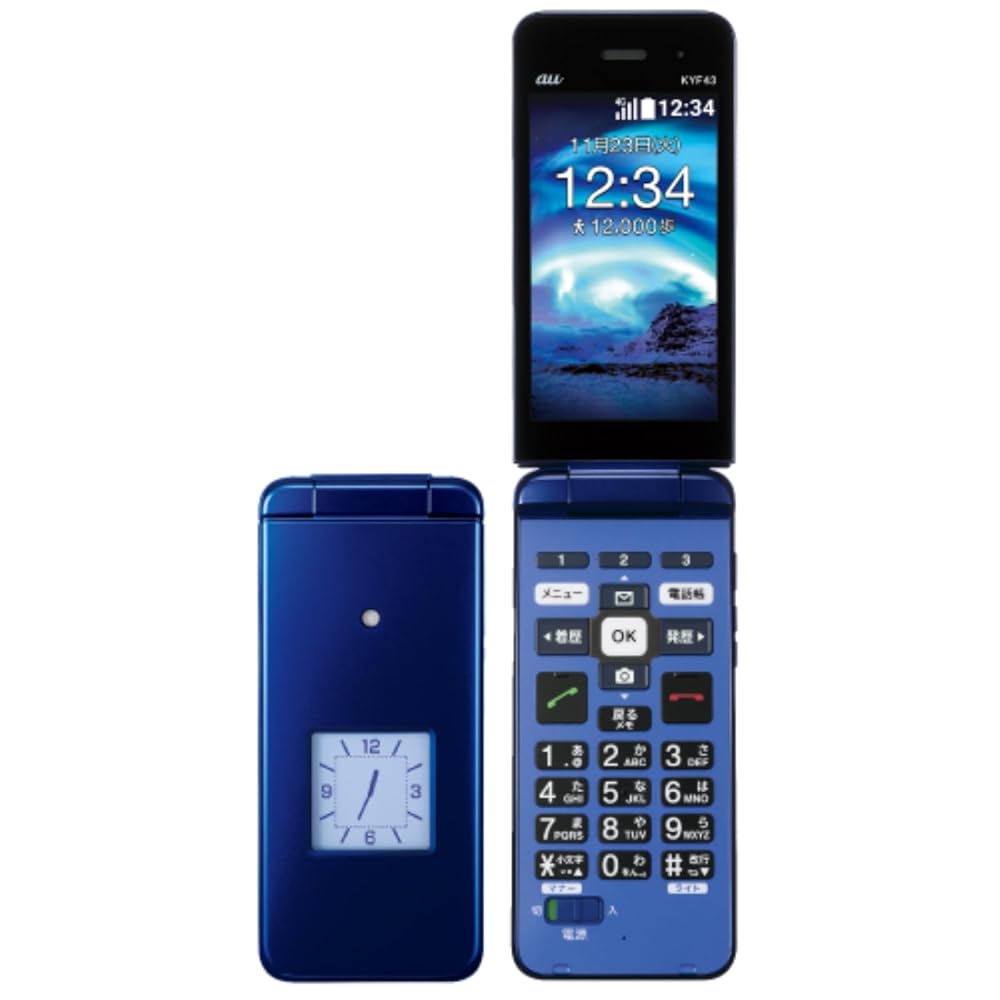 【整備済み品】 au エーユー かんたんケータイ ライト KYF43(L)ロイヤルブルー 携帯電話 SIMフリー SIMロック解除済み NanoSIMカード ガラホ 180日保証