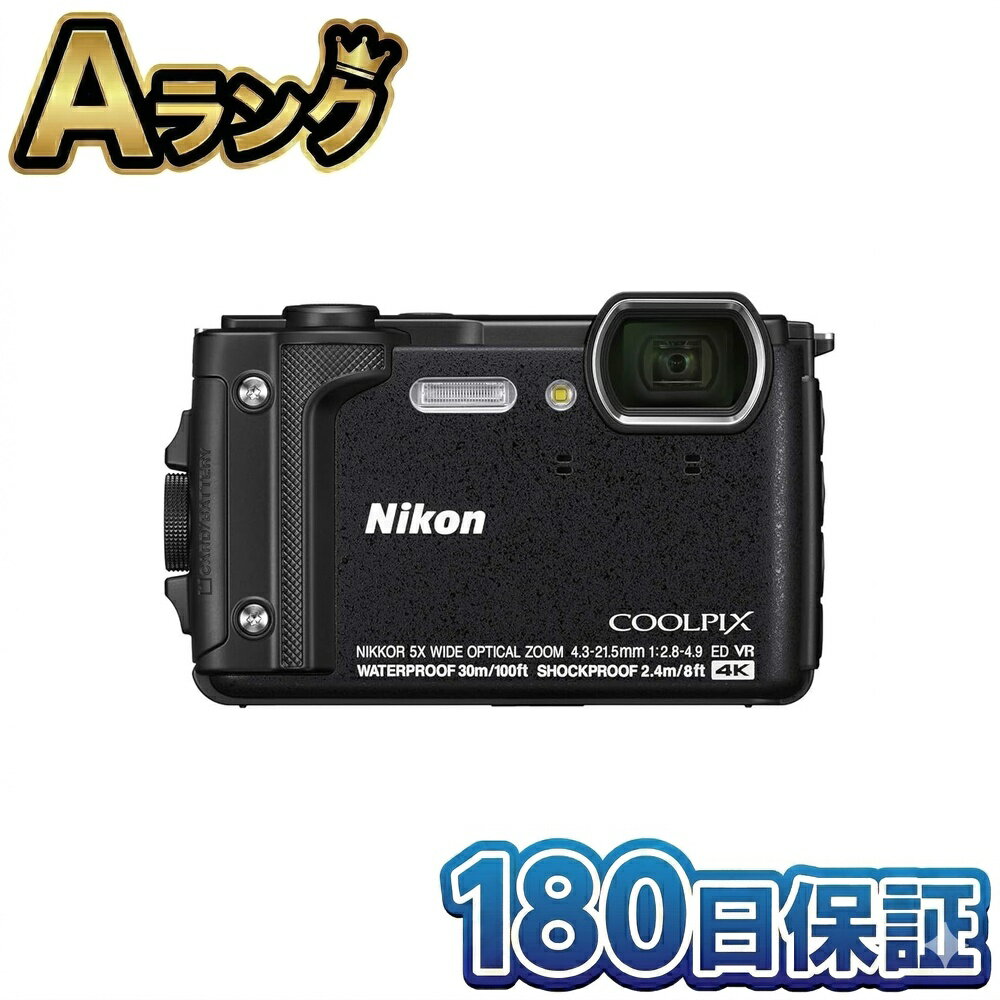 Rakuten - 【中古】 Nikon ニコン デジタルカメラ 本体 COOLPIX W300 BK ブラック 黒 1605万画素 防水30m 耐衝撃2.4m 耐寒 防塵 4K動画 GPS搭載 高品質 徹底除菌清掃済 送料無料 翌日配送 コンデジ アウトドア 海 登山 釣り 中古 にこん 180日保証