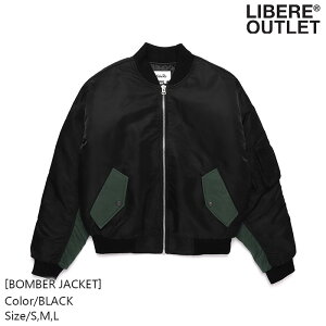 LIBERE リベーレ ボンバー ジャケット 黒 ブラック ブルゾン ジャンパー ジャンバー フライト ボマー アウター 上着 MA1 ミリタリー [BOMBER JACKET/BLACK] 公式アウトレット