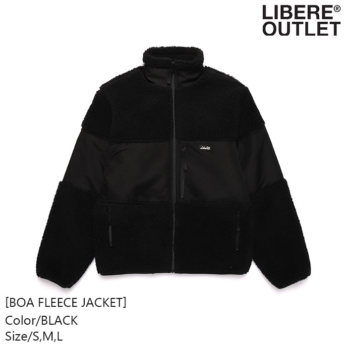 LIBERE リベーレ ボア フリース ジャケット 黒 ブラック ブルゾン ジャンパー ジャンバー アウター 上着 BOA FLEECE JACKET/BLACK 公式アウトレット