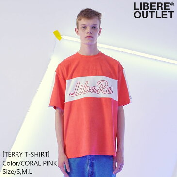 LIBERE リベーレ テリー Tシャツ 半袖 LIVING CORAL リビングコーラル 珊瑚色 コーラルピンク 綿100％ タオル地 刺繍 アップリケ [TERRY T-SHIRT/CORAL PINK] 公式アウトレット