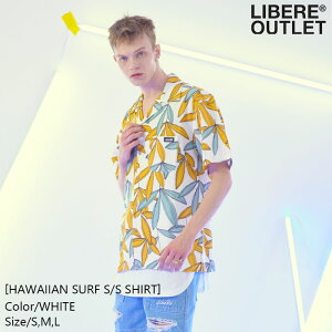 LIBERE ١ ϥ 顼  Ⱦµ  ۥ磻  100 ץ ܥ˥ [HAWAIIAN SURF S/S SHIRT/WHITE] ȥå