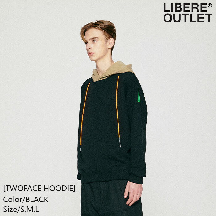 LIBERE リベーレ ツーフェイス フーディー パーカー プルオーバー 長袖 黒 ブラック 公式アウトレット