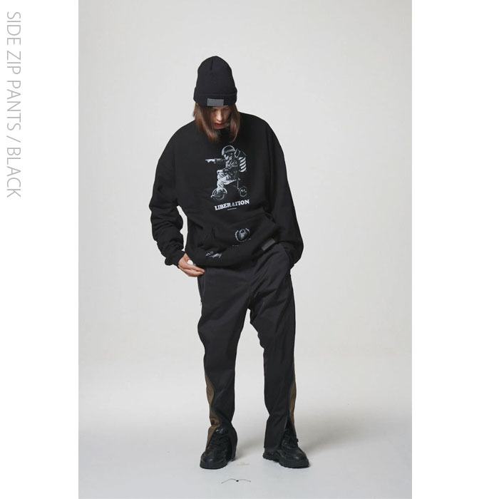 LIBERE リベーレ サイド ジップ パンツ 裾ジップ 変形 黒 ブラック[SIDE ZIP PANTS/BLACK]公式アウトレット◆2021FW