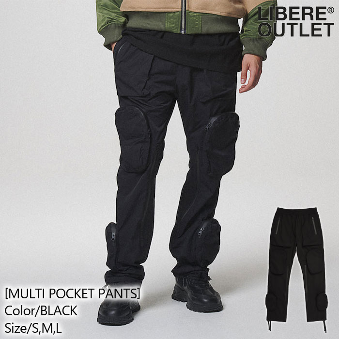 LIBERE リベーレ マルチ ポケット パンツ 黒 ブラック[MULTI POCKET PANTS/BLACK]公式アウトレット◆2021FW