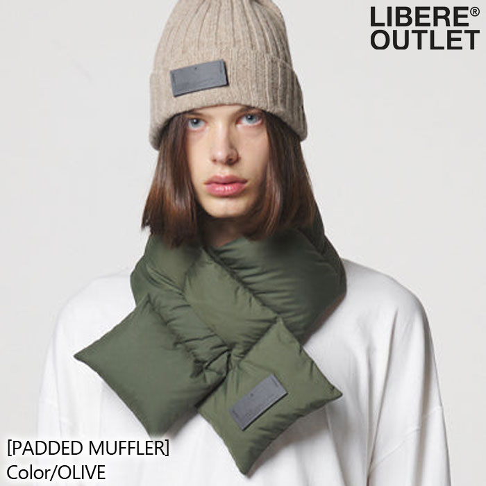 60%OFF★P5倍★LIBERE リベーレ パデッド マフラー ネックウォーマー ストール 防寒 オリーブ公式アウトレット