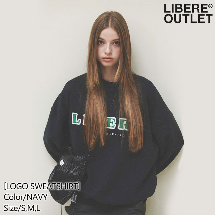 LIBERE リベーレ ロゴ スウェット シャツ スエット トレーナー プルオーバー 長袖 紺 ネイビー[LOGO SWEATSHIRT/NAVY]公式アウトレット