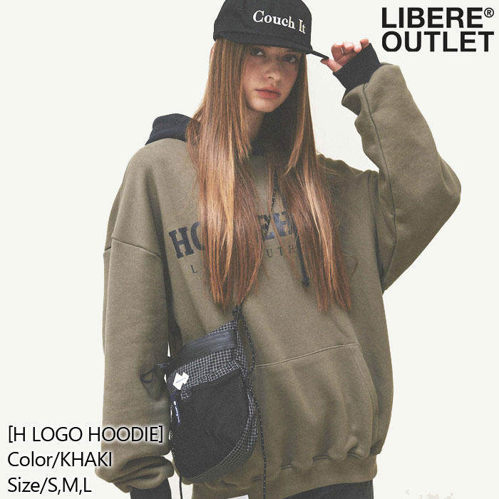 60%OFF★P5倍★LIBERE リベーレ H ロゴ フーディー パーカー プルオーバー 長袖 カーキ[H LOGO HOODIE/KHAKI]公式アウトレット