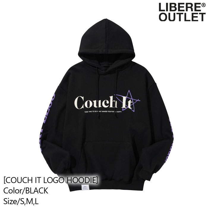 60%OFF★P5倍★LIBERE リベーレ カウチ イット ロゴ フーディー パーカー プルオーバー 長袖 黒 ブラック[COUCH IT LOGO HOODIE/BLACK]公式アウトレット
