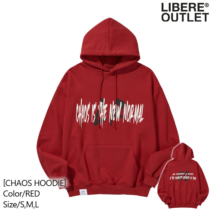 60%OFF★P5倍★LIBERE リベーレ カオス フーディー パーカー プルオーバー 長袖 赤 レッド[CHAOS HOODIE/RED]公式アウトレット