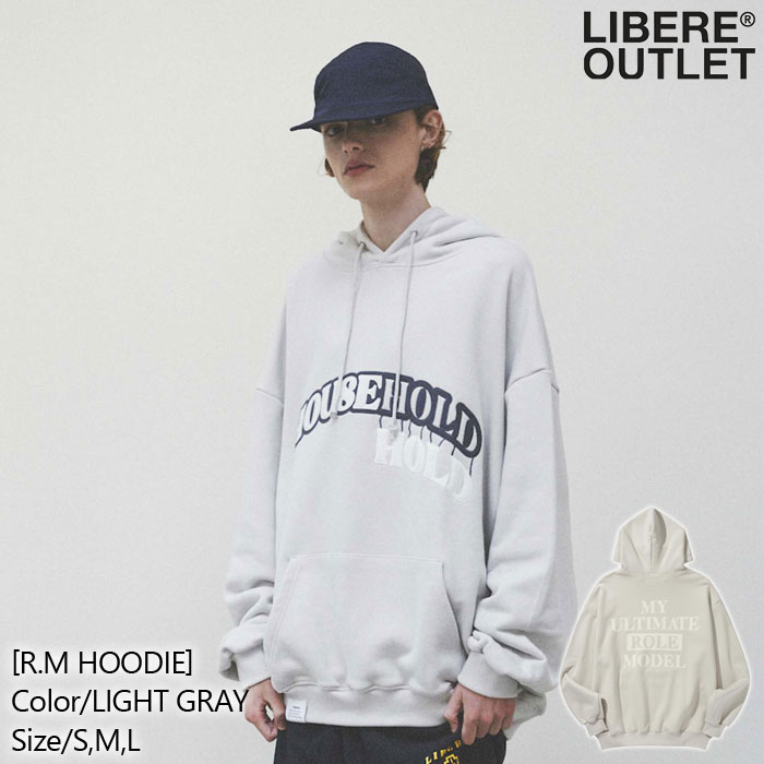 60%OFF★P5倍★LIBERE リベーレ フーディー パーカー プルオーバー 長袖 灰色 ライトグレー[R.M HOODIE/LIGHT GRAY]公式アウトレット