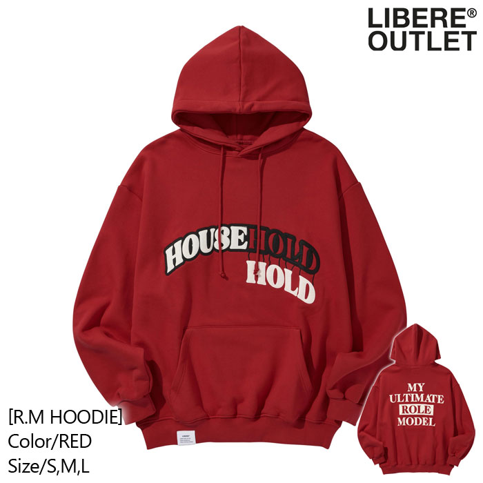 60%OFF★P5倍★LIBERE リベーレ フーディー パーカー プルオーバー 長袖 赤 レッド[R.M HOODIE/RED]公式アウトレット