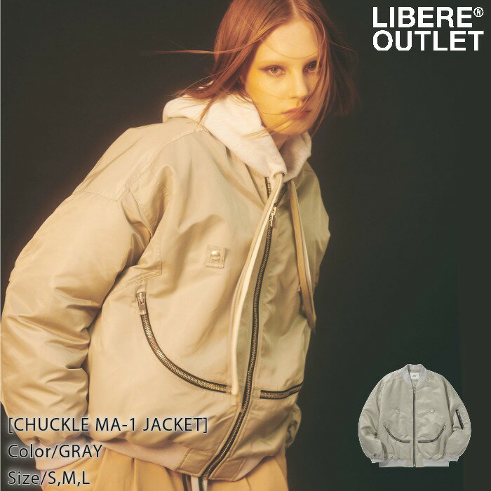 LIBERE リベーレ チャックル エムエーワン ジャケット アウター 上着 ハロウィン 灰色 グレー ライトグレー[CHUCKLE MA-1 JACKET/GRAY]公式アウトレット