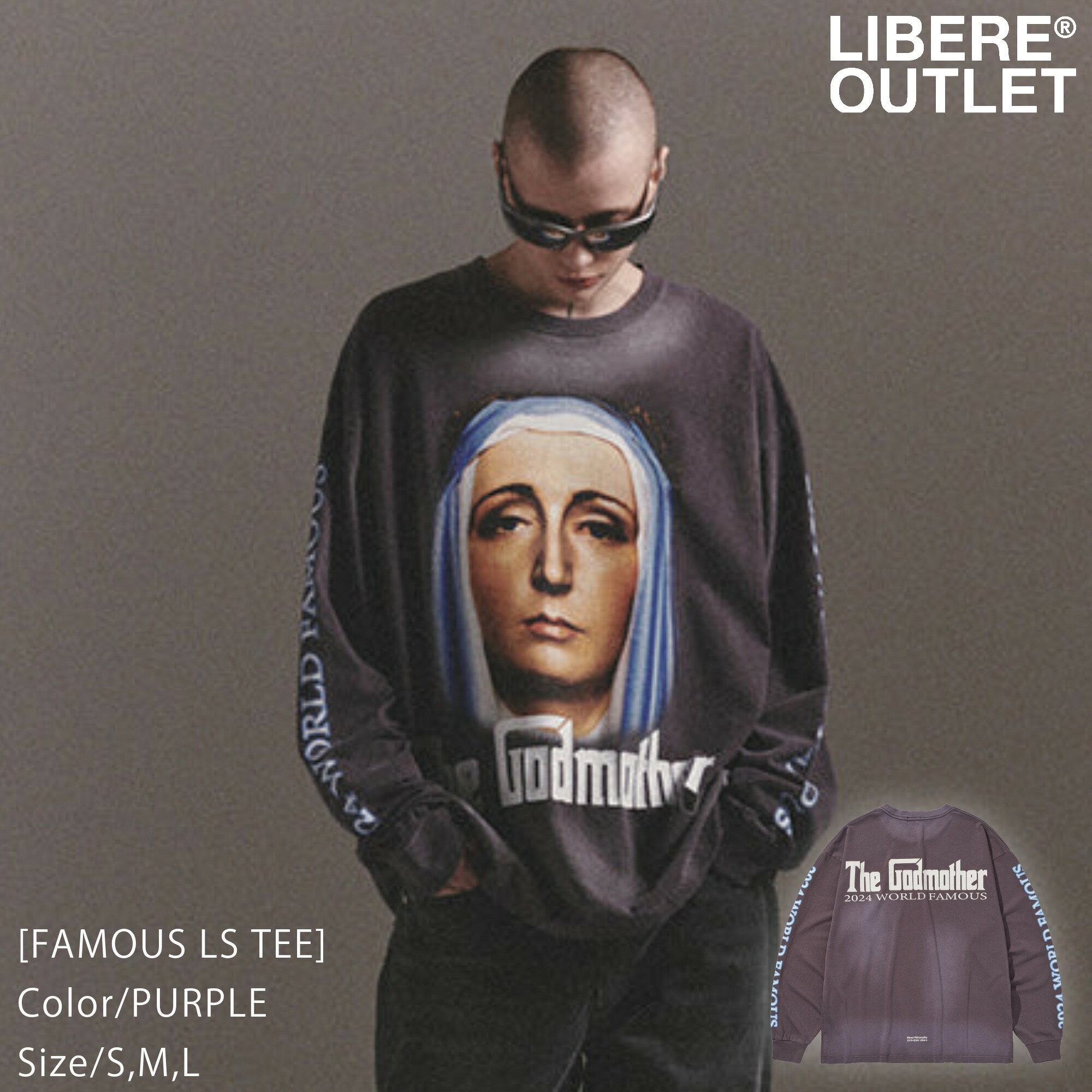 LIBERE リベーレ フェイマス ロングスリーブ Tシャツ ロンT T-SHIRT 長袖 マリア 紫 パープル[FAMOUS LS TEE / PURPLE]公式アウトレット