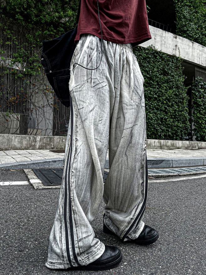 [COSYHARU]mud track wide pants